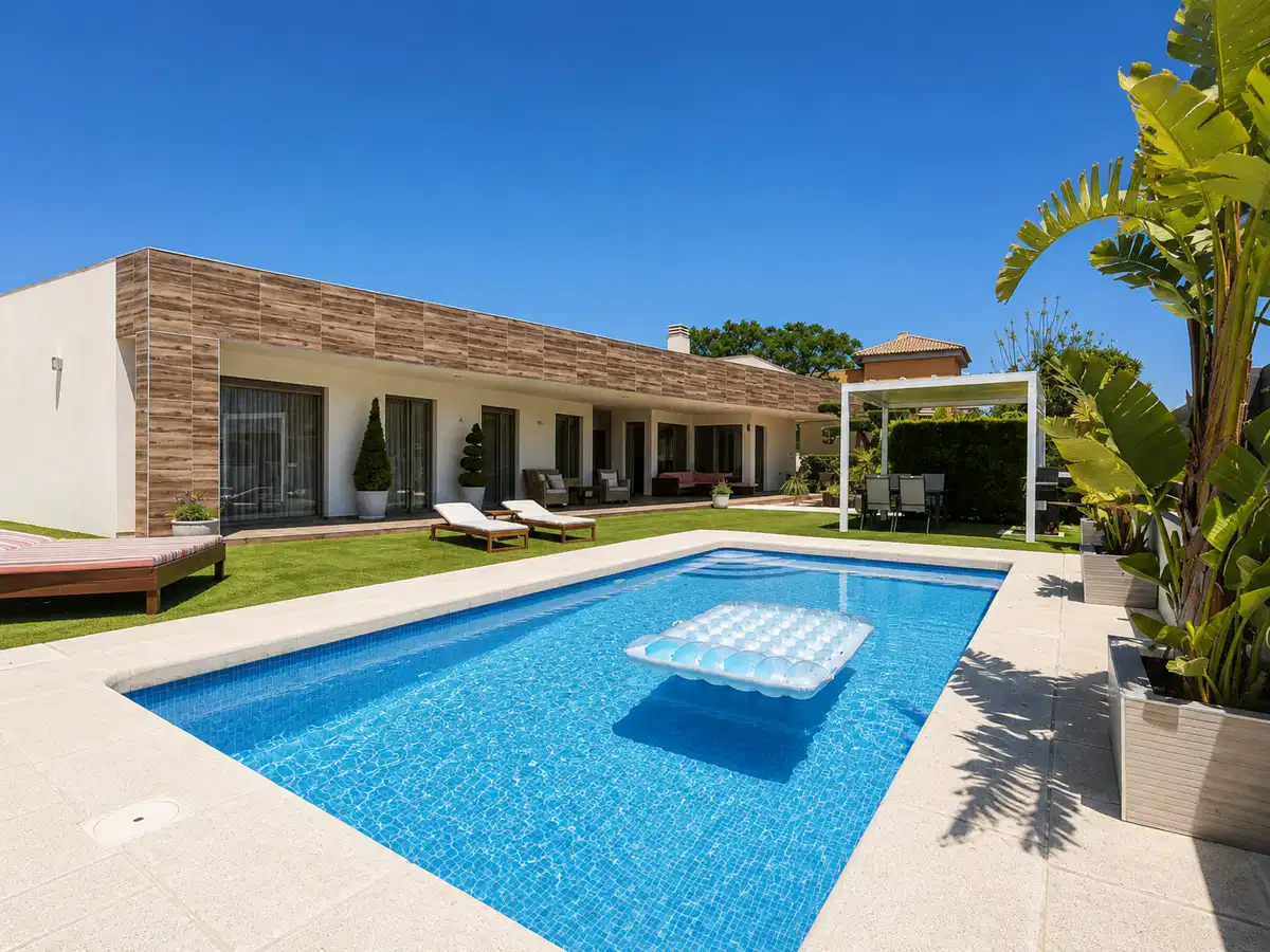 Contemporary Single-Level Villa with Guesthouse  and  Oversized Garage
