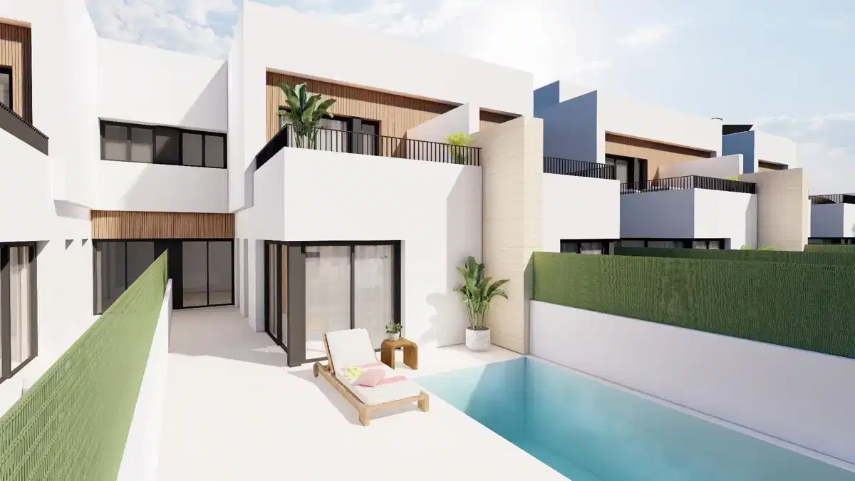 3-Bedroom, 2-Bathroom Modern Semi-Detached Villas with Private Pool near the Sea in Santiago de la Ribera
