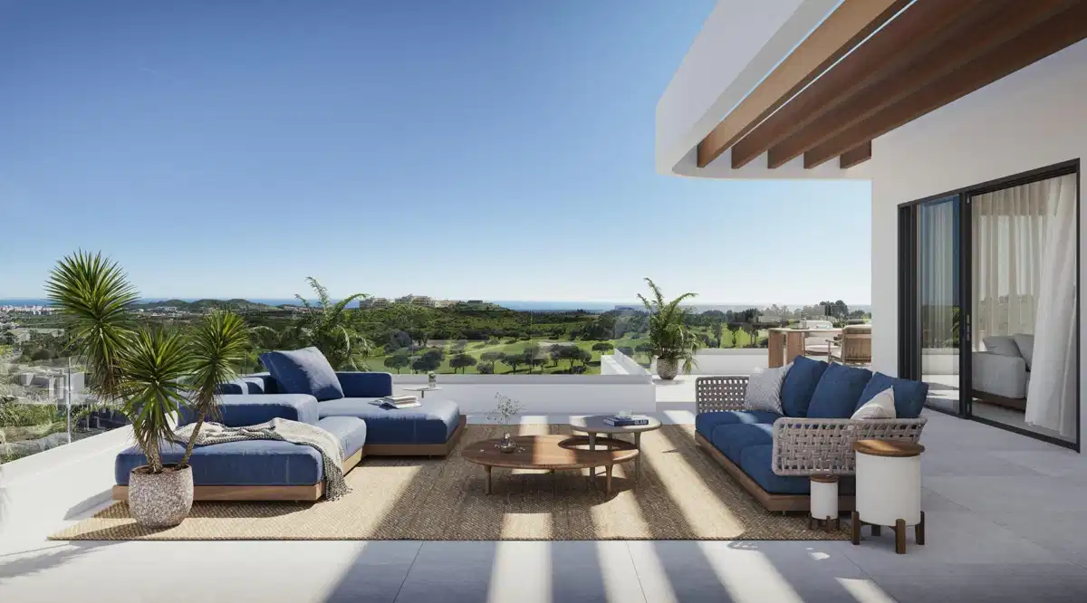 4-Bedroom, 4-Bathroom Penthouse with Panoramic Sea, Mountain, and Golf Views in Cerrado del Águila Golf, Mijas