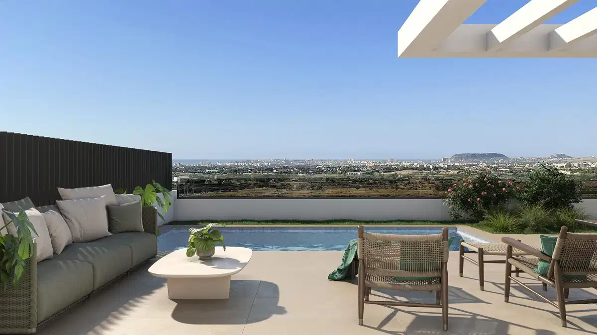 3-Bedroom, 3-Bathroom Semi Detached Villas with Private Pool and Sea Views in Mutxamel