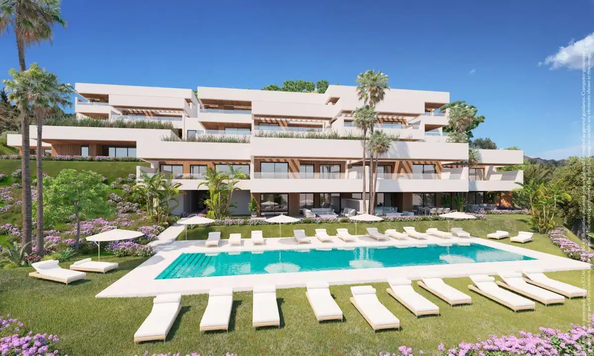 2-Bedroom, 2-Bathroom Apartment with Panoramic Mediterranean Views and Elegant Communal Spaces