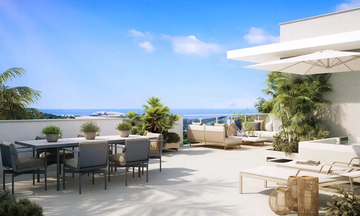 3-Bedroom, 2-Bathroom Penthouse with Panoramic Sea and Golf Views in Casares